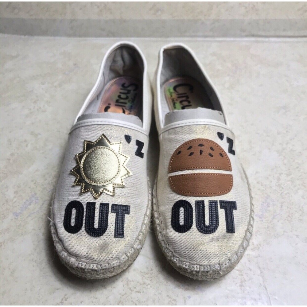 Circus by Sam Edelman Women's Leni-3 Moccasin Ivory Jute Suns Out Buns Rare 6.5